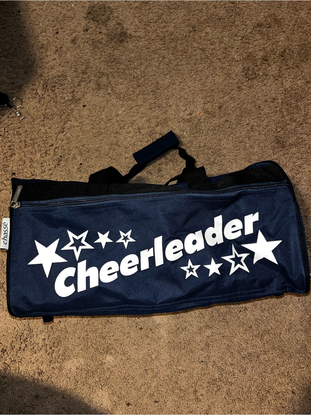 Cheerleader Navy Duffle Bag with White Star Graphics